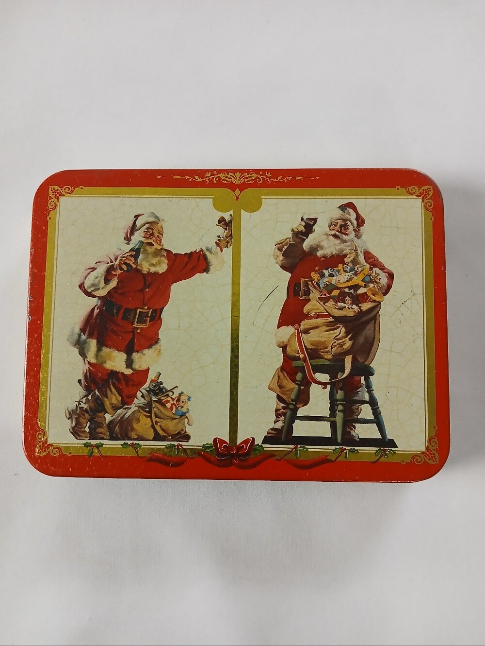 New And Opened Vintage 1994 Coca Cola Nostalgia Playing Cards Decks in Tin